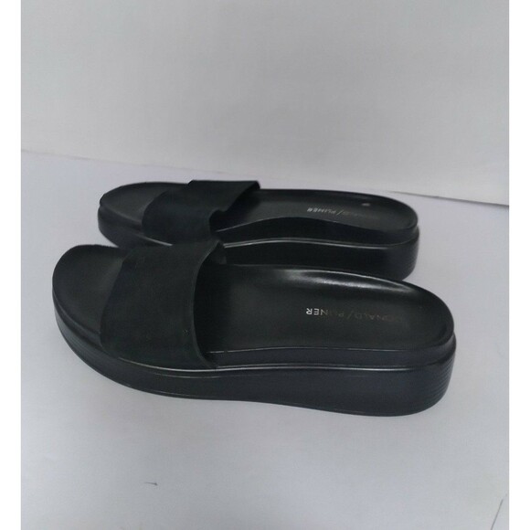 Black Platform Slide‎ Sandals Chunky Sole Comfort Summer Beach Casual Slip-On - Picture 6 of 8